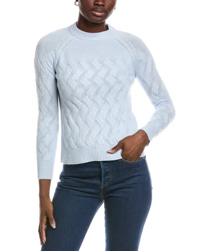 Forte Cashmere Wandering Cable Cashmere Sweater In Blue