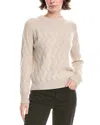 Forte Cashmere Wandering Cable Cashmere Sweater In Gray