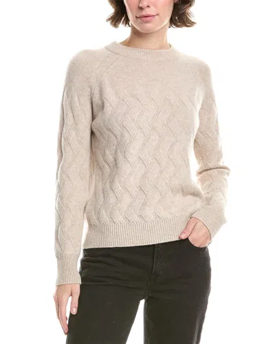 Forte Cashmere Wandering Cable Cashmere Sweater In Gray