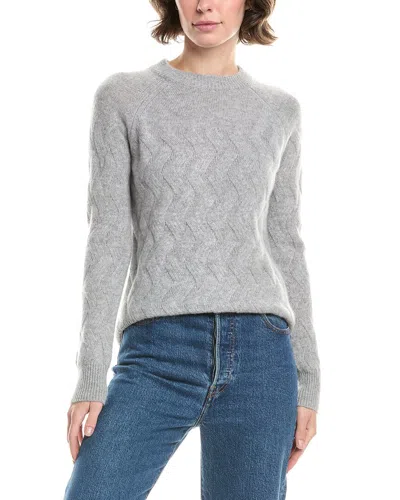 Forte Cashmere Wandering Cable Cashmere Sweater In Gray