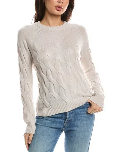 Forte Cashmere Wandering Cable Crewneck Cashmere Sweater In Brown