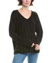 Forte Cashmere Wide Rib Sweater In Black