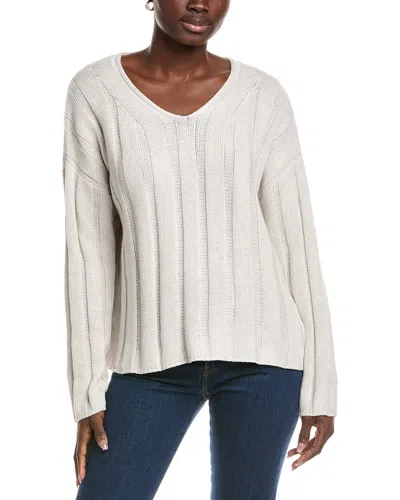 Forte Cashmere Wide Rib Sweater In Neutral