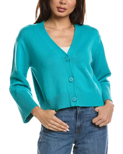 Forte Cashmere Wide Sleeve Cardigan In Green