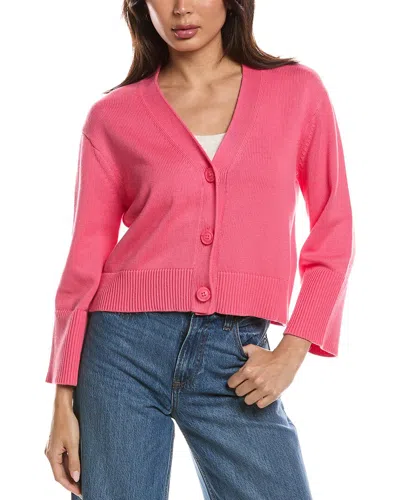 Forte Cashmere Wide Sleeve Cardigan In Pink