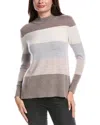 Forte Cashmere Wide Stripe Cashmere Pullover In Multi