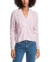 Forte Cashmere Wool & Cashmere-blend Cable V-neck Cardigan In Pattern
