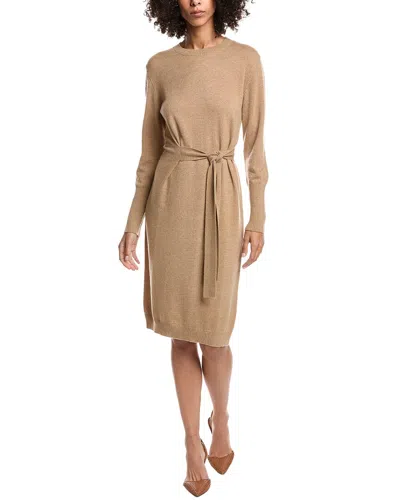 Forte Cashmere Wool & Cashmere-blend Crew Neck Dress In Brown