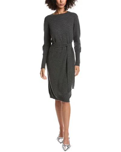 Forte Cashmere Wool & Cashmere-blend Crew Neck Dress In Gray