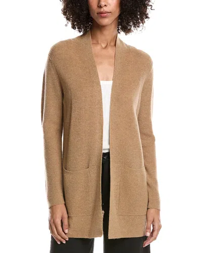 Forte Cashmere Wool & Cashmere-blend Drape Cardigan In Brown
