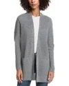 Forte Cashmere Wool & Cashmere-blend Drape Cardigan In Gray