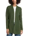 Forte Cashmere Wool & Cashmere-blend Drape Cardigan In Green