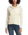 Forte Cashmere Wool & Cashmere-blend Luxe Cable Cardigan In Neutral