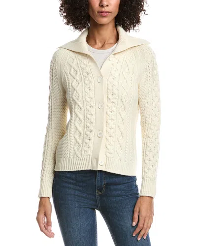 Forte Cashmere Wool & Cashmere-blend Luxe Cable Cardigan In Neutral