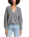 Forte Cashmere Wool & Cashmere-blend Short Rib V-neck Button Cardigan In Multi