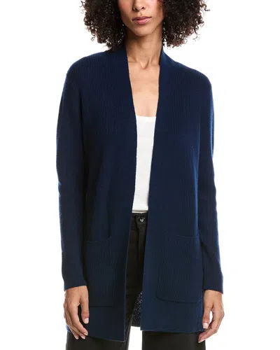 Forte Cashmere Wool & Cashmere-blend Drape Cardigan In Navy