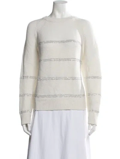 Pre-owned Forte Cashmere Wool Striped Sweater In Neutrals
