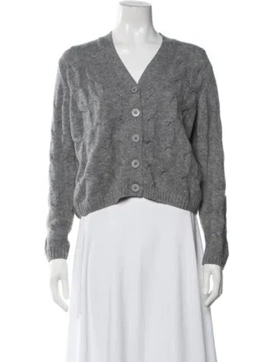 Pre-owned Forte Cashmere Wool V-neck Sweater W/ Tags In Gray