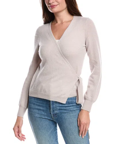 Forte Cashmere Wrap Surplice Cashmere Sweater In Brown