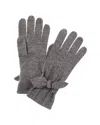 Forte Cashmere Wrist Tie Cashmere Gloves In Beige
