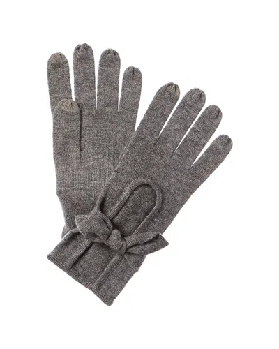 Forte Cashmere Wrist Tie Cashmere Gloves In Grey