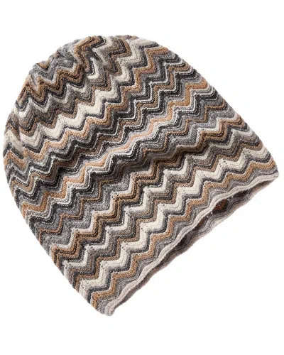 Forte Cashmere Zig Zag Stitch Cashmere Hat In Gray