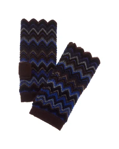 Forte Cashmere Zig Zag Stitch Cashmere Texting Gloves In Multi