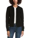 Forte Cashmere Zip Bomber Cardi In Black