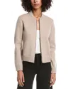 Forte Cashmere Zip Bomber Cardi In Brown