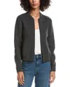 Forte Cashmere Zip Bomber Cardi In Gray