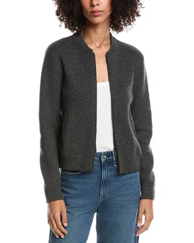 FORTE CASHMERE ZIP BOMBER CARDI
