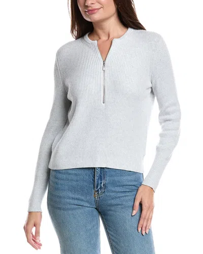 FORTE CASHMERE ZIP HENLEY SWEATER