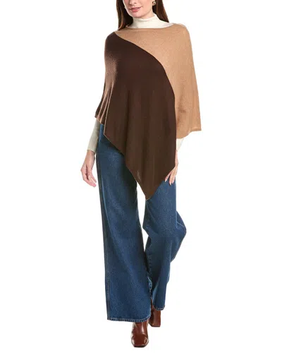 Forte Colorblocked 100% Cashmere Poncho In Multi