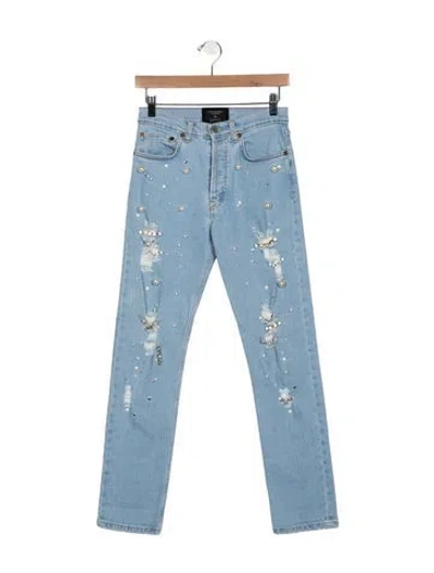 Pre-owned Forte Couture Mid-rise Straight Leg Jeans In Blue