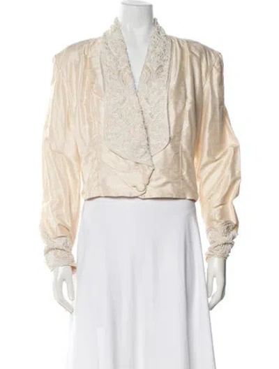 Pre-owned Forte Couture Vintage Silk Evening Jacket In Neutral