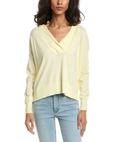 Forte Crop Crossover Cashmere-blend Hoodie In Neutral