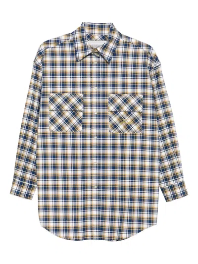Forte Dei Marmi Couture Checked Long-sleeve Shirt In Blue