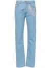 Forte Dei Marmi Couture Crystal-embellished Straight Leg Jeans In Blue