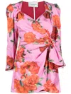 Forte Dei Marmi Couture Floral-print Drape-detail Dress In Pink