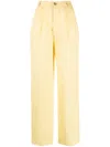 Forte Dei Marmi Couture High-waisted Straight-leg Linen Trousers In Yellow