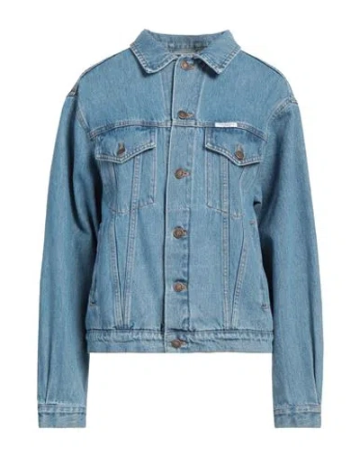 Forte Dei Marmi Couture Woman Denim Outerwear Blue Size M Cotton