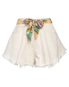 Forte Dei Marmi Couture Woman Denim Shorts Ivory Size 26 Viscose, Elastane In White