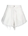 Forte Dei Marmi Couture Woman Denim Shorts White Size 26 Cotton In White