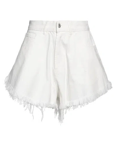 Forte Dei Marmi Couture Woman Denim Shorts White Size 26 Cotton