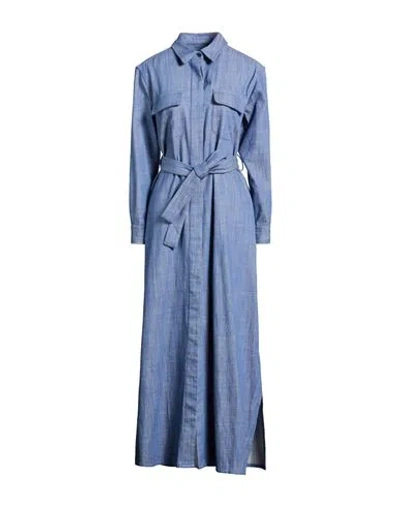 Forte Dei Marmi Couture Woman Maxi Dress Blue Size 8 Cotton