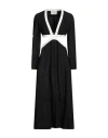 FORTE DEI MARMI COUTURE FORTE DEI MARMI COUTURE WOMAN MIDI DRESS BLACK SIZE 4 LINEN