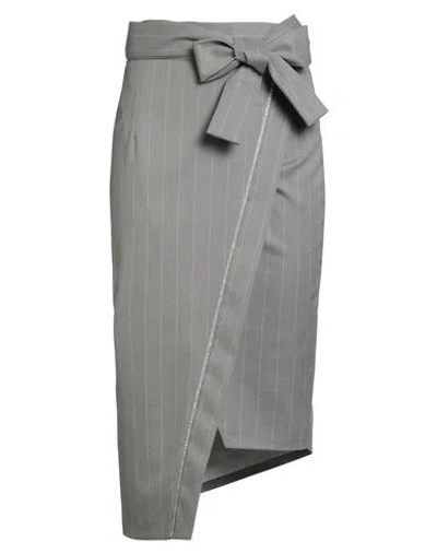 Forte Dei Marmi Couture Woman Midi Skirt Grey Size 6 Polyester, Viscose, Elastane In Gray