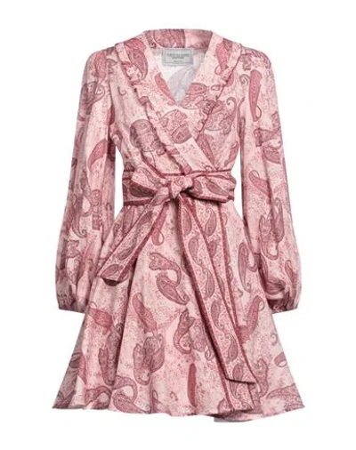 Forte Dei Marmi Couture Woman Mini Dress Light Pink Size 4 Linen