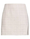 Forte Dei Marmi Couture Woman Mini Skirt Beige Size 4 Polyester, Polyacrylic In White