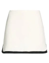 Forte Dei Marmi Couture Woman Mini Skirt White Size 6 Linen In White